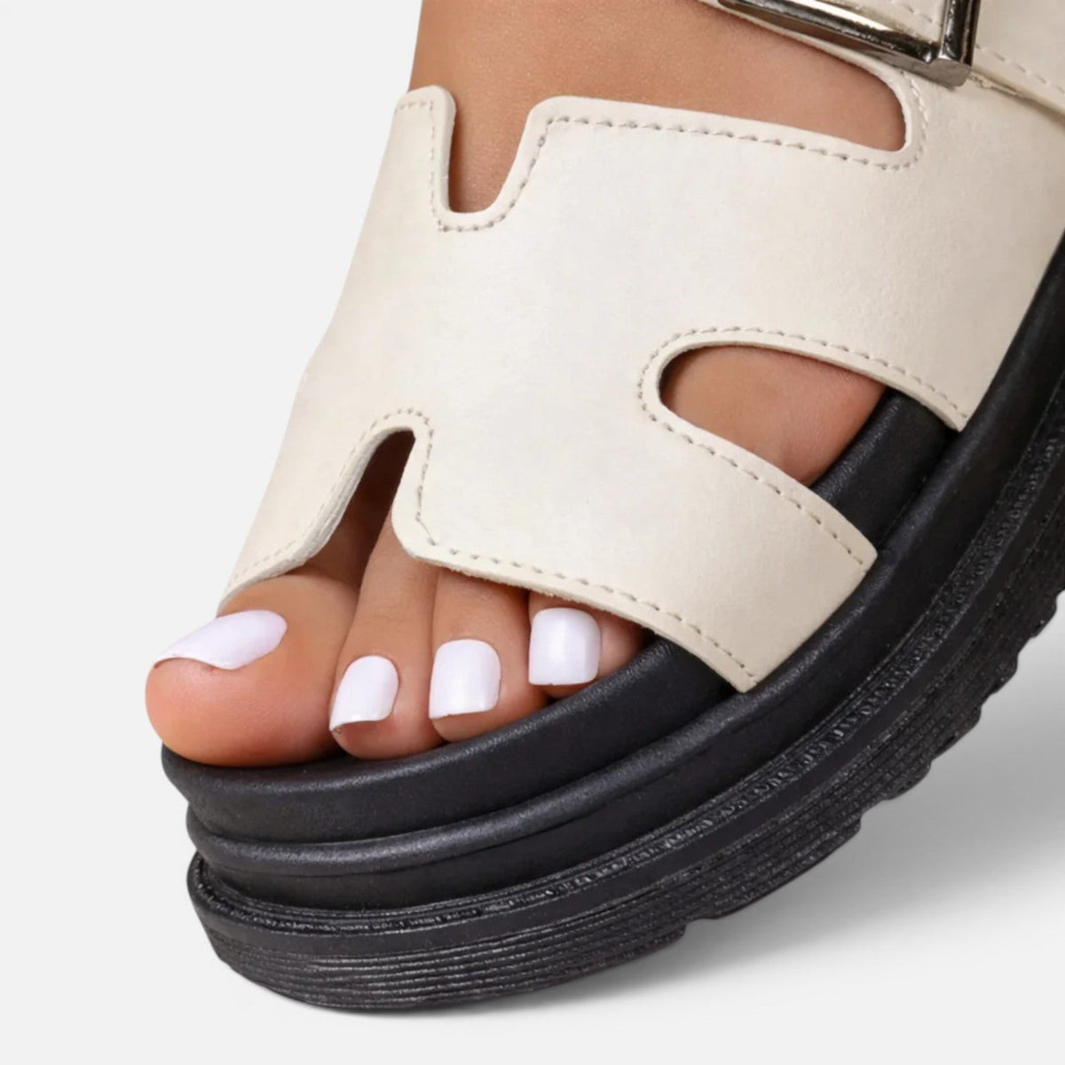 Women's Platform Sandals - Adjustable Buckle Comfort Fit