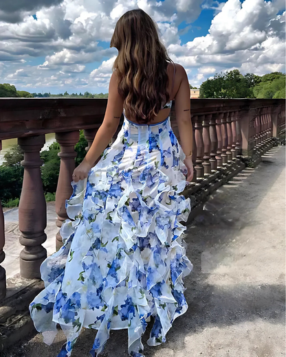 Floral Ruffle Maxi Dress for Women with Tiered Skirt | Elegant Summer Wedding Guest Dress 3