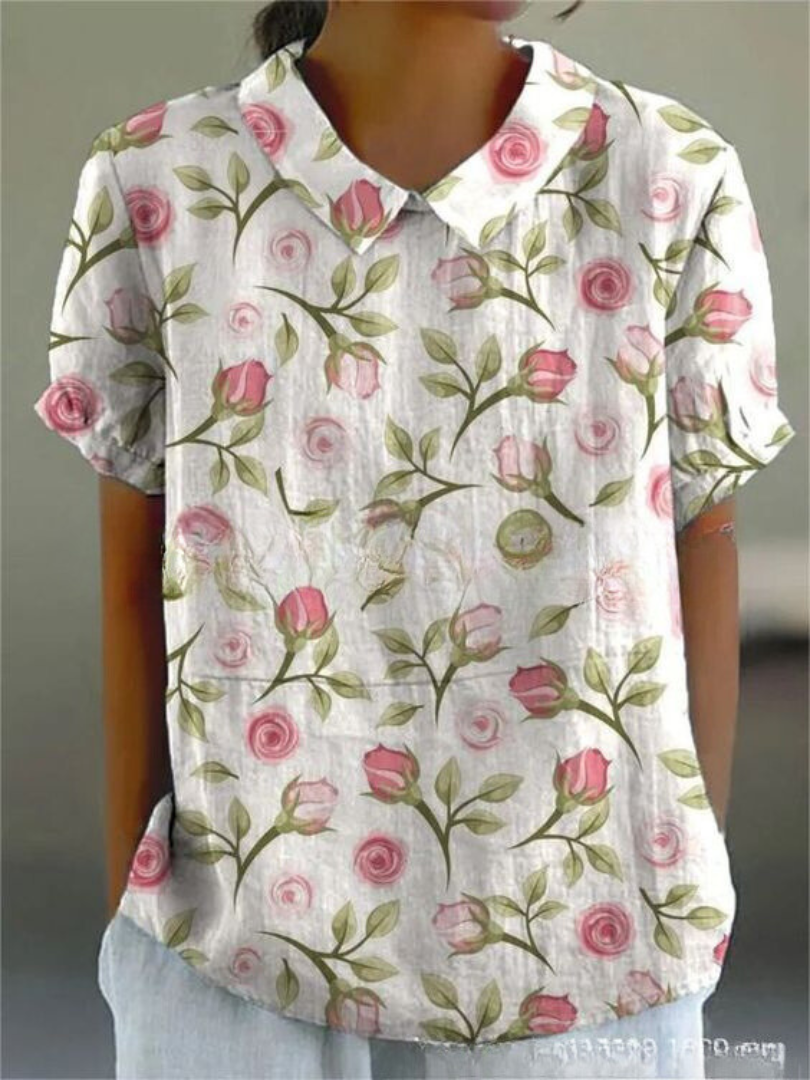Kynsie | Women's Relaxed Floral Collar Blouse