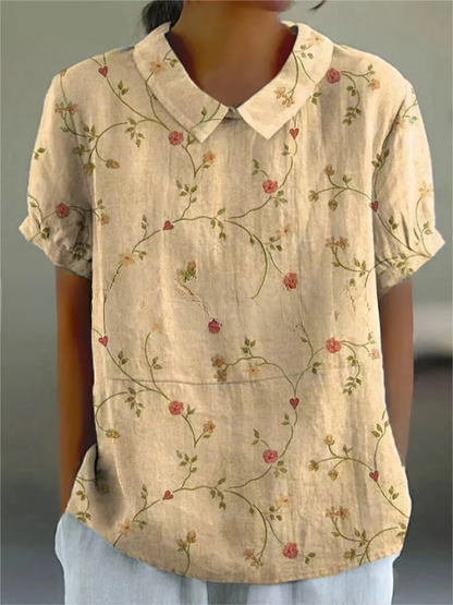 Kynsie | Women's Relaxed Floral Collar Blouse