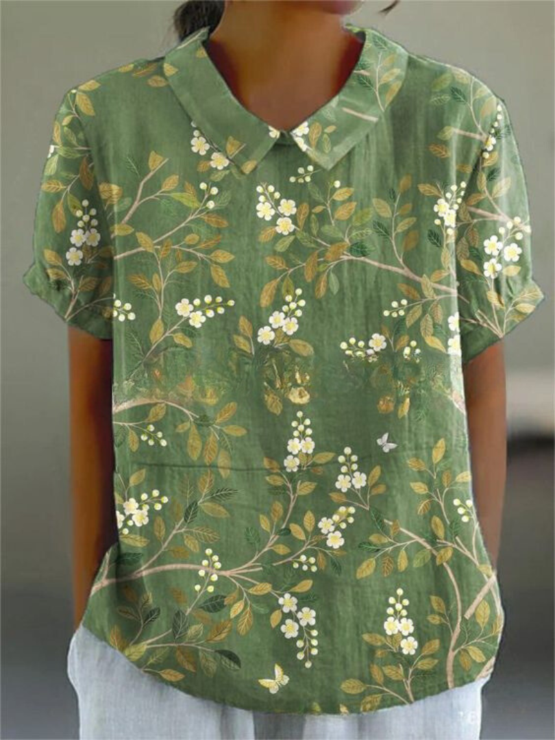 Kynsie | Women's Relaxed Floral Collar Blouse