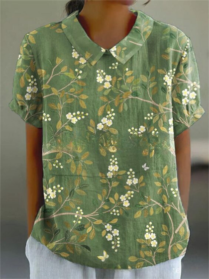 Kynsie | Women's Relaxed Floral Collar Blouse