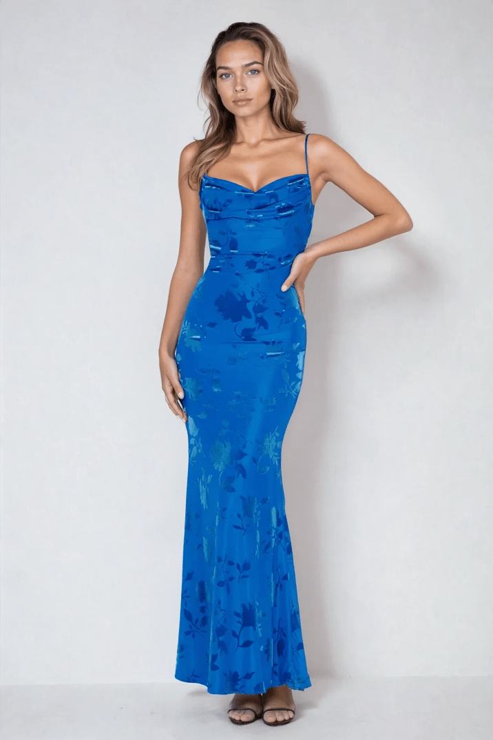 Isolde Collection | Women's Floral Strap Maxi Dress with Open Back | Elegant Summer Dress for Special Occasions 0