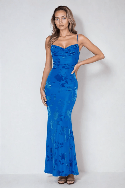 Isolde Collection | Women's Floral Strap Maxi Dress with Open Back | Elegant Summer Dress for Special Occasions 0