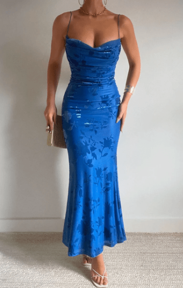 Isolde Collection | Women's Floral Strap Maxi Dress with Open Back | Elegant Summer Dress for Special Occasions 5