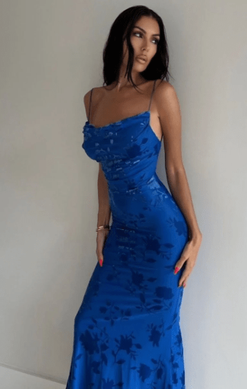 Isolde Collection | Women's Floral Strap Maxi Dress with Open Back | Elegant Summer Dress for Special Occasions 6