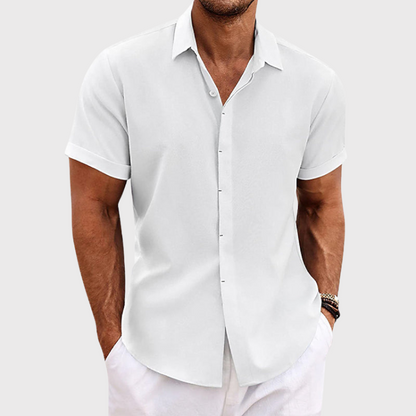 Lauro Collection | Men's Linen Summer Shirt with Open Collar & Relaxed Fit | Breathable Comfort for Warm Days 3