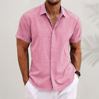 Lauro Collection | Men's Linen Summer Shirt with Open Collar & Relaxed Fit | Breathable Comfort for Warm Days 5