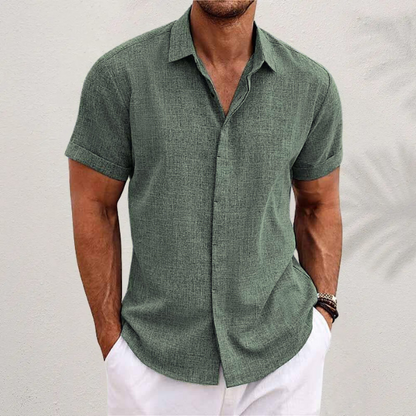 Lauro Collection | Men's Linen Summer Shirt with Open Collar & Relaxed Fit | Breathable Comfort for Warm Days 6