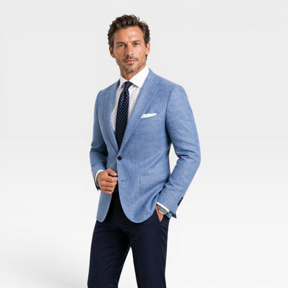 Men's Linen Blazer - Slim Fit Lightweight Jacket