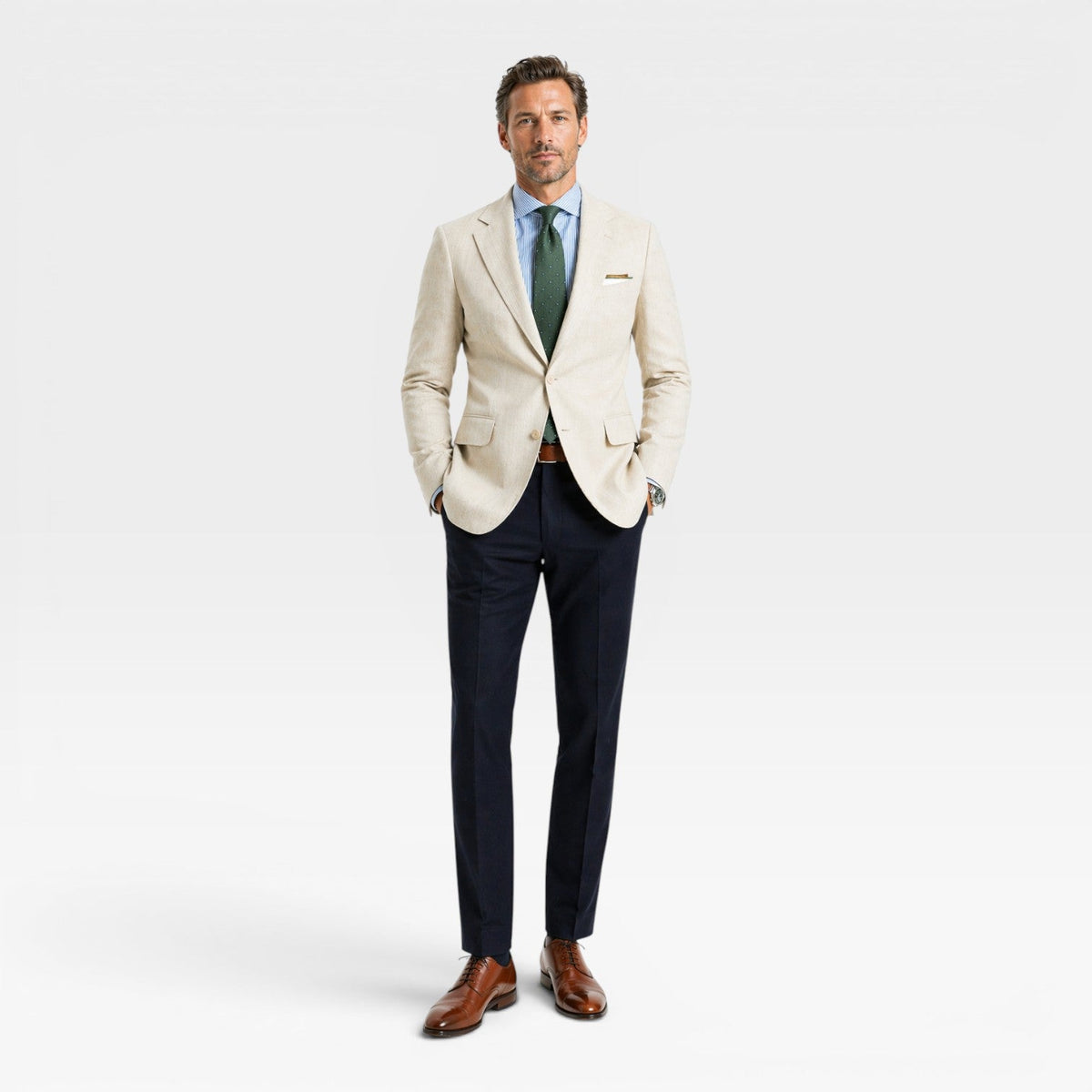 Men's Linen Blazer - Slim Fit Lightweight Jacket