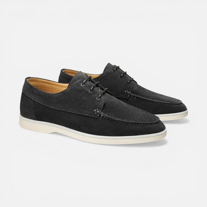 Men's Suede Loafers - Lace Up Dress Shoes Lightweight
