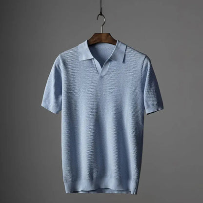 Luxury Collection | Men's Polo Shirt with Textured Waffle Collar | Versatile Essential for Everyday Elegance 2