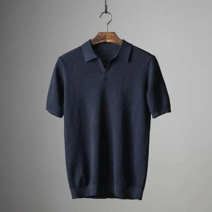 Luxury Collection | Men's Polo Shirt with Textured Waffle Collar | Versatile Essential for Everyday Elegance 3
