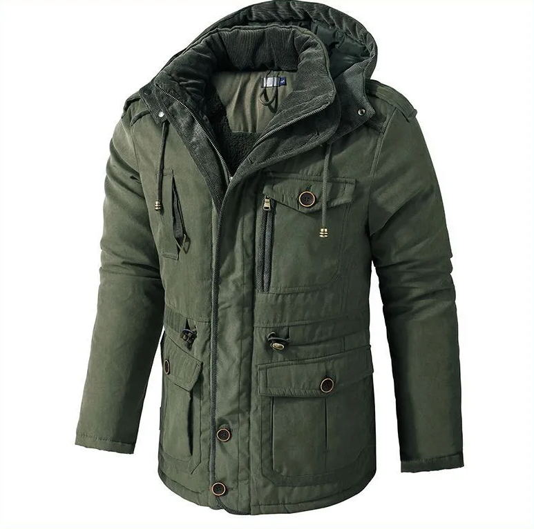 Men's Insulated Hooded Parka Winter Jacket
