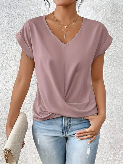 Brenna | Women's Twist Front Top with Chic Modern Flattering Fit
