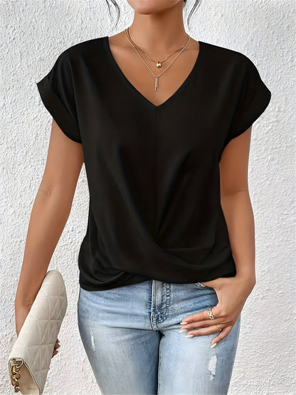 Brenna | Women's Twist Front Top with Chic Modern Flattering Fit