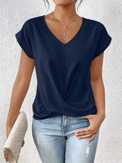 Brenna | Women's Twist Front Top with Chic Modern Flattering Fit