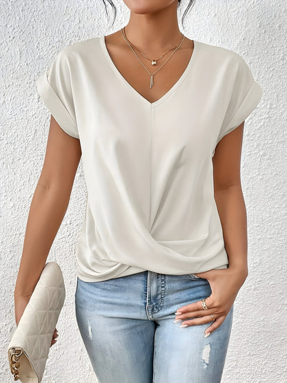 Brenna | Women's Twist Front Top with Chic Modern Flattering Fit