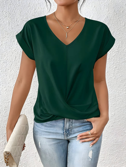 Brenna | Women's Twist Front Top with Chic Modern Flattering Fit
