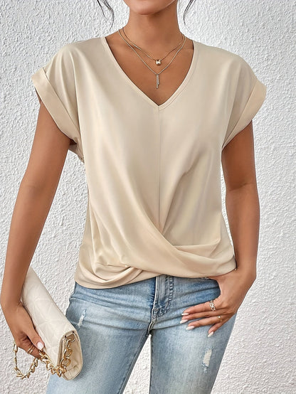 Brenna | Women's Twist Front Top with Chic Modern Flattering Fit