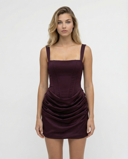 Delyssa | Chic Draped Cocktail Party Dress for Women