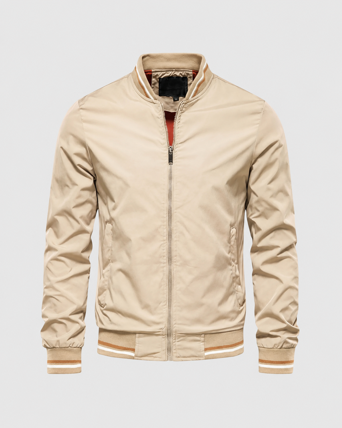 Men's Bomber Jacket - Lightweight Ribbed Trim