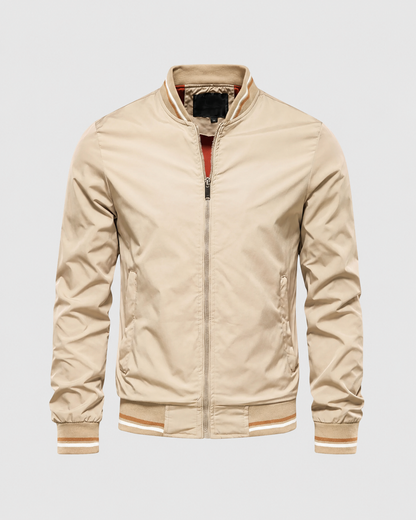 Men's Bomber Jacket - Lightweight Ribbed Trim