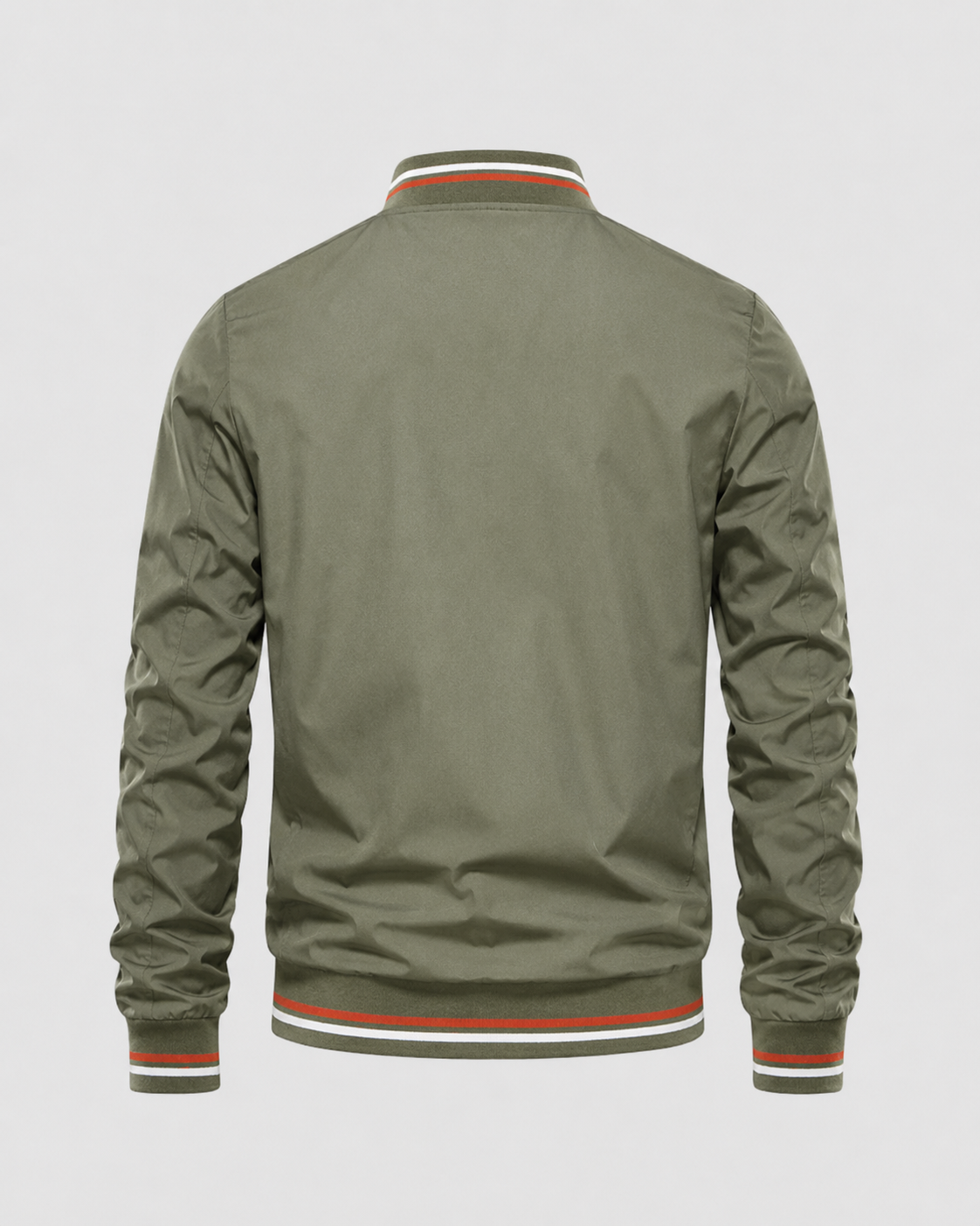 Men's Bomber Jacket - Lightweight Ribbed Trim
