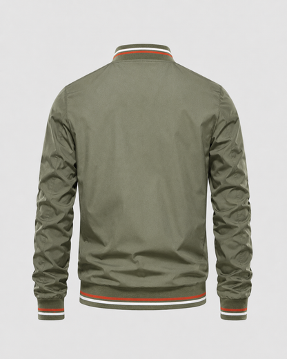 Men's Bomber Jacket - Lightweight Ribbed Trim