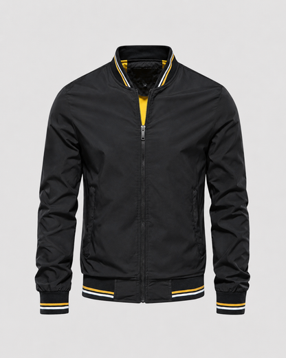 Men's Bomber Jacket - Lightweight Ribbed Trim