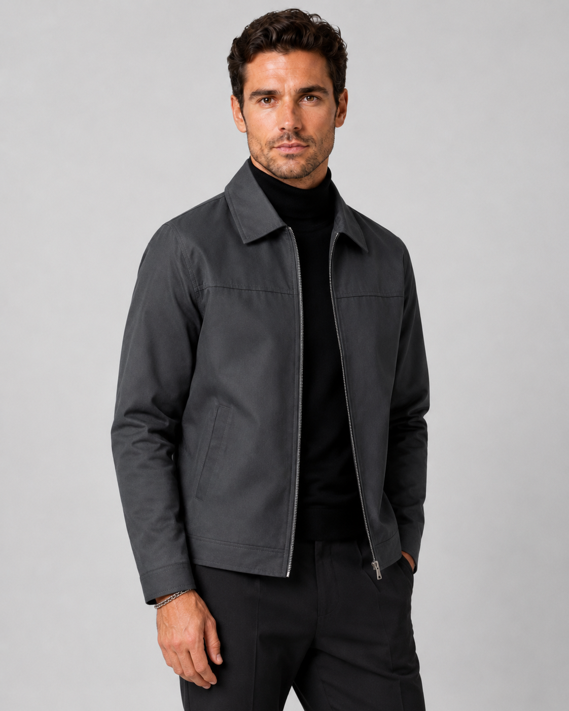 Men's Harrington Jacket - Classic Zip Up