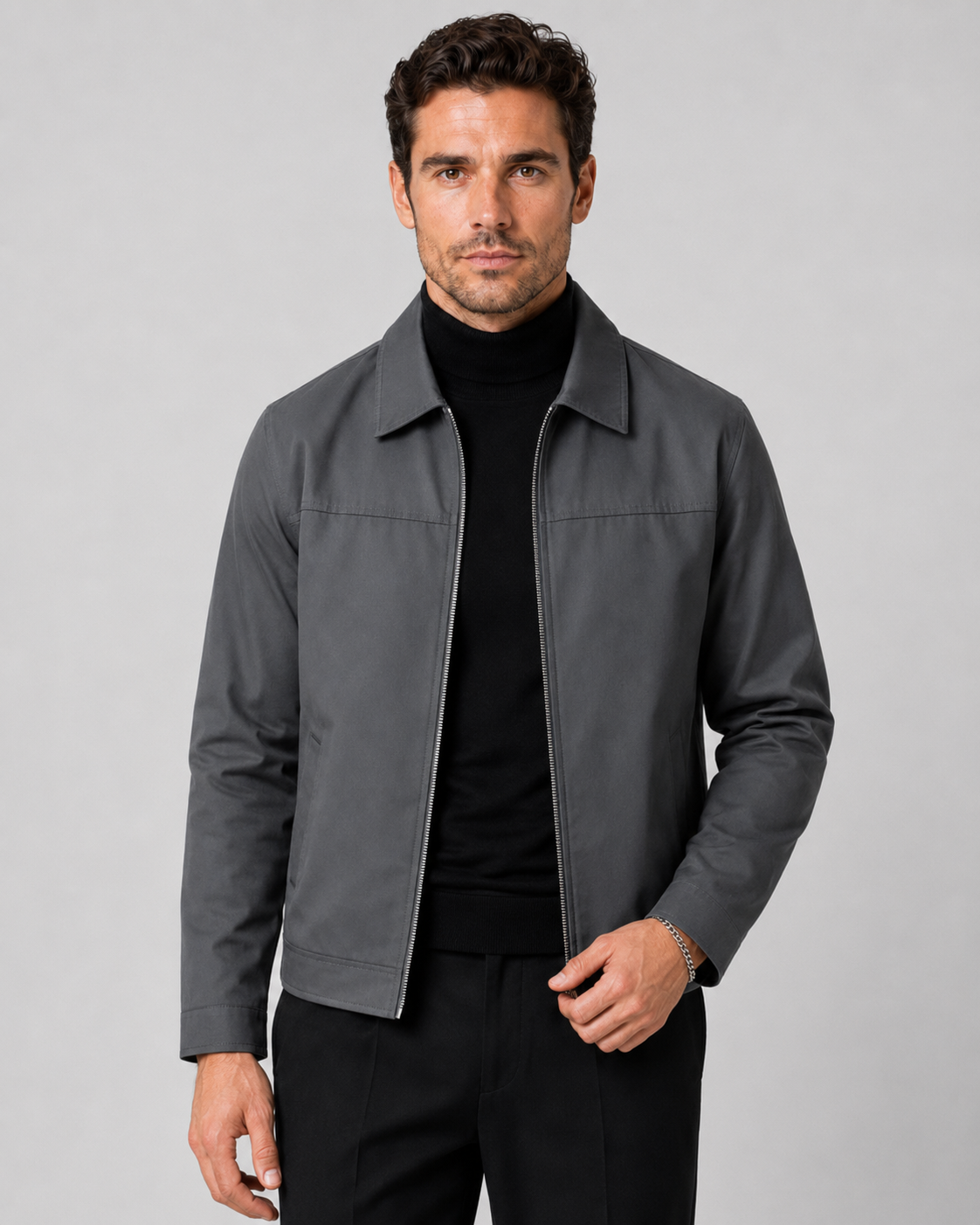 Men's Harrington Jacket - Classic Zip Up