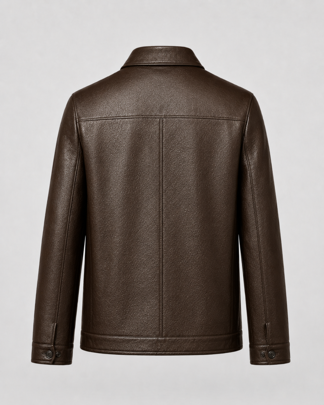 Men's Faux Leather Jacket - Zip Up Classic Collar
