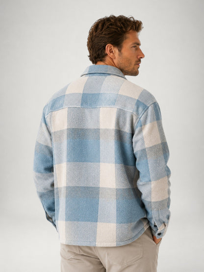 Men's Plaid Flannel Shirt - Long Sleeve Casual Overshirt