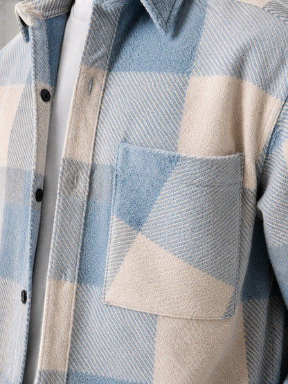 Men's Plaid Flannel Shirt - Long Sleeve Casual Overshirt