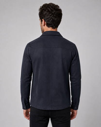 Men's Suede Overshirt Jacket - Slim Fit