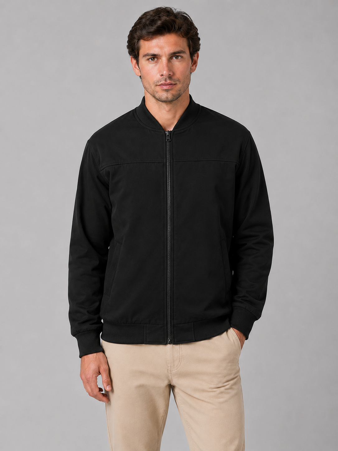 Men's Bomber Jacket - Zip Up Regular Fit