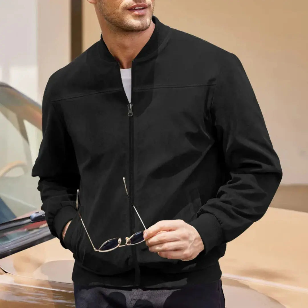 Men's Suede Bomber Jacket Casual Fall Jacket
