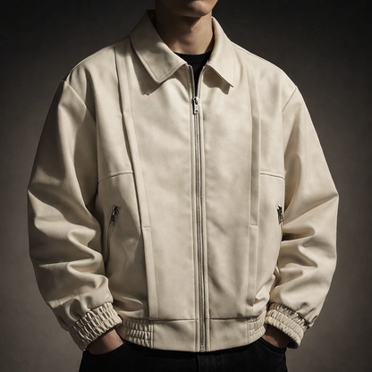 Men's Suede Bomber Jacket Oversized Casual Fall Jacket