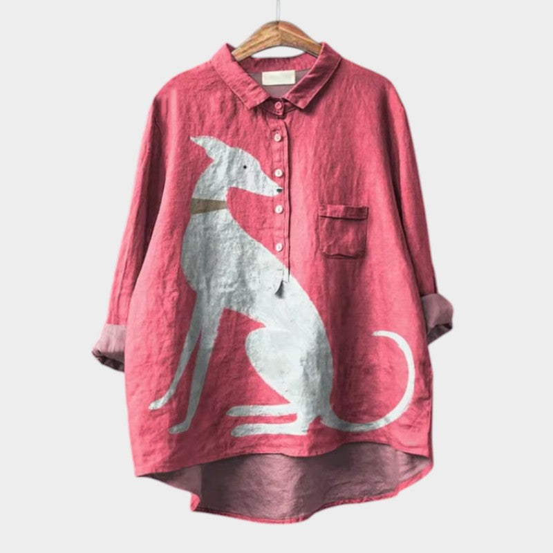 Kinslee | Casual Oversized Shirt with Stylish Animal Print Design