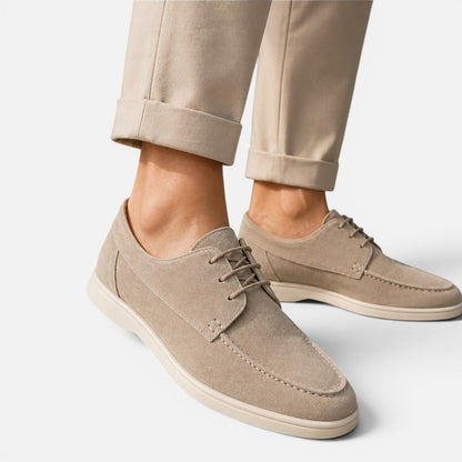 Men's Suede Loafers - Lace Up Dress Shoes Lightweight