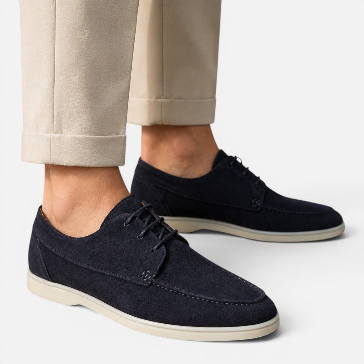 Men's Suede Loafers - Lace Up Dress Shoes Lightweight