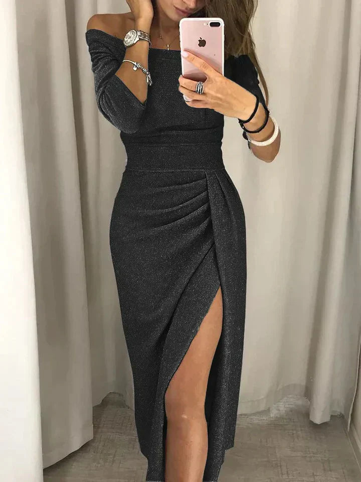 Zayvie | Asymmetric Wrap Slit Dress with Elegant Style