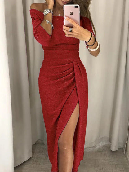 Zayvie | Asymmetric Wrap Slit Dress with Elegant Style