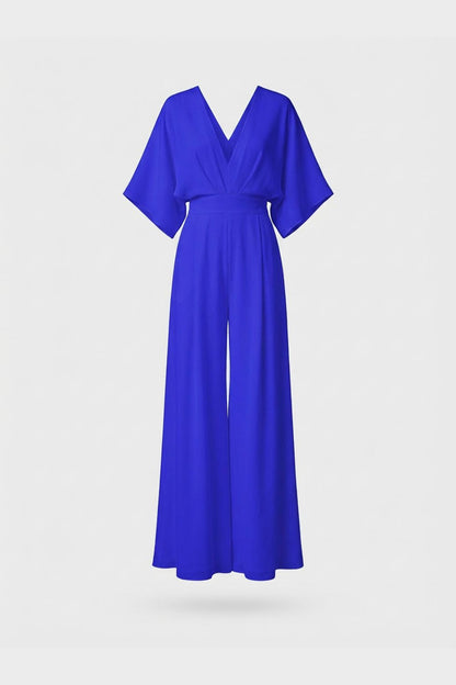 Women's Wide Leg Jumpsuit - Sleeveless Square Neck Romper