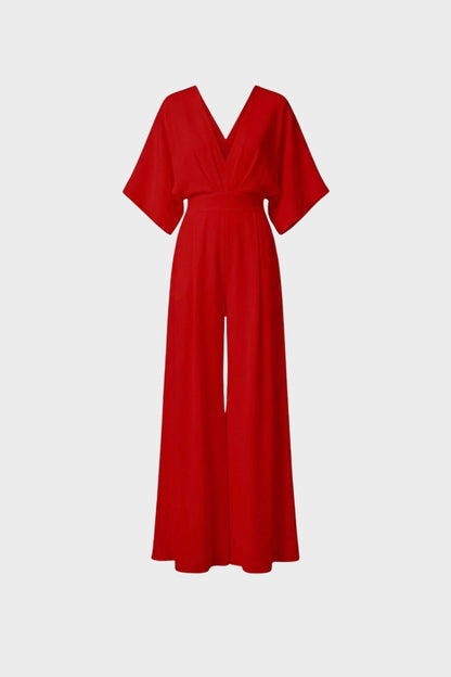 Women's Wide Leg Jumpsuit - Sleeveless Square Neck Romper