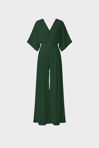 Women's Wide Leg Jumpsuit - Sleeveless Square Neck Romper