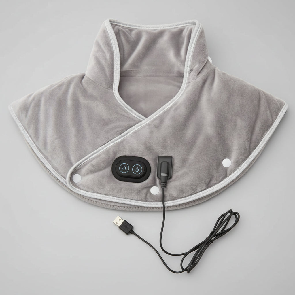 Neck & Shoulder Heating Pad | 3 Heat Levels, Vibration Massage, Carbon Fiber Heat & Auto Shutoff