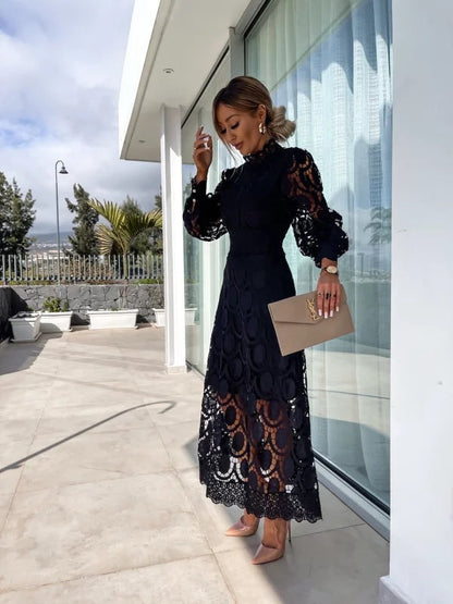 Women's Lace Bodycon Dress - Elegant Fitted Party Dress